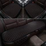 NNEOBA 3-Piece Universal Car Seat Covers Breathable Cotton Linen Cushion Set Black