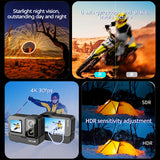 NNEOBA 4K Dual-Lens Action Camera Power Stick Included Black