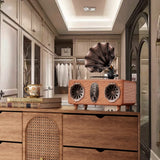 NNEOBA Retro Bluetooth Speaker FM Radio Subwoofer Wireless