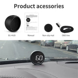 NNEOBA AD B1 HeadUp Display HUD OBD2 Speedometer Gauge Black