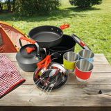 NNEOBA Pot Kettle Camping Cookware Set Grey
