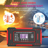 NNEOBA 6A 12V Smart Car Battery Charger Lead-Acid Battery Red
