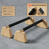 NNEOBA 50cm Wooden Push-Up Bars Beech Wood Brown