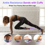 NNEOBA Leg & Glute Ankle Resistance Bands with Cuffs - 60LB Set of 3