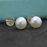 White Freshwater Pearl Stud Earrings 925 Sterling Silver 5–5.5 mm