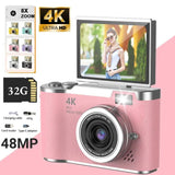 NNEOBA Digital Camera with Flip Screen Pink