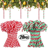 NNEOBA 20-Piece Christmas Candy Cane Acrylic Xmas Tree Hanging Set