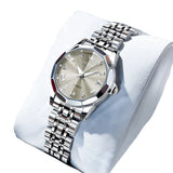 NNEOBA Womens Stainless Steel Quartz Watch Waterproof (Silver Grey)