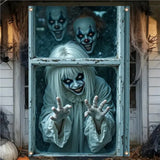 Scary Halloween Horror Curtain Backdrop – Witch, Zombie & Ghost Hanging Cloth for Window, Party & Haunted House Decoration
