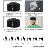 NNEOBA Infrared And Red Light Therapy Hair Growth Cap LED Treatment Helmet Black
