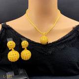 NNEOBA Gold Plated Bridal Jewelry Necklace Earrings Set