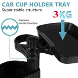 NNEOBA Car Cup Holder Expander Tray Detachable Food & Drink Tray Black