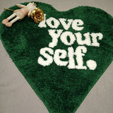 NNEOBA Heartfelt Green Fluffy Rug
