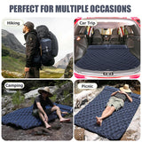 NNEOBA Double Inflatable Camping Mattress with Built-in Pillow Pump Navy Blue