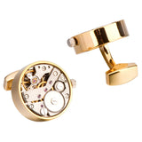 NNEOBA NNEOBA Men's Mechanical Movement Watch Cufflinks Gold