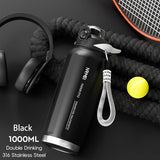 NNEOBA 1000ML One Button Open Thermos Bottle Black