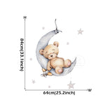 NNEOBA Teddy Bear Sleeping on the Moon and Stars Wall Stickers