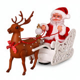 Electric Christmas Elf & Reindeer Sleigh Decoration