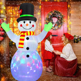 NNEOBA 2.4m Rotating Snowman Inflatable Christmas Decoration with LED Lights