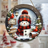 20cm Christmas Wreath Centerpiece Decoration Acrylic Snowman