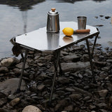 NNEOBA Outdoor Folding Stainless Steel Table Heat And Scratch Resistan