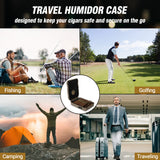 Portable Travel Cigar Humidor with Lighter and V-Cut Cutter