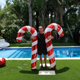 2pcs Extra-Large Red & White Striped Candy Cane Balloons