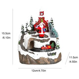 Christmas Village House Set with Rotating Train