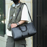 NNEOBA Mens Travel Bag Large PU Business Luggage