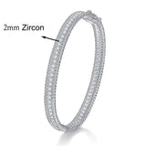 Sterling Silver Moissanite Bangle – 18K Gold Plated Women's Bracelet for Weddings & Special Occasions