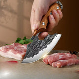 NNEOBA Hand-Forged Meat Cutting Knife Brown