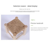 NNEOBA Hand-Woven Wooden Shoe Changing Stool - Beige Pine Stool with Non-Slip Surface