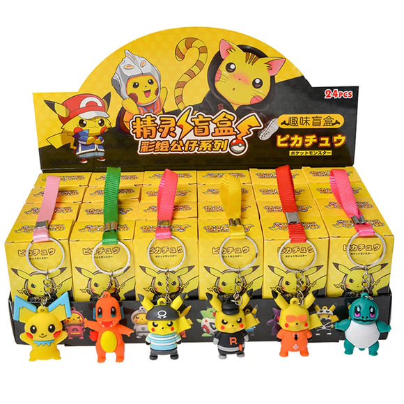 NNEOBA 24Pcs/Set Random Pokemon Keychain