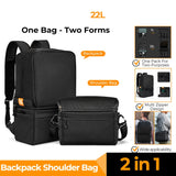 NNEOBA 22L 2-in-1 Camera Backpack Sling Bag Black
