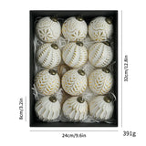 8cm 3D Pattern Christmas Ball Ornament Set (12PCS)
