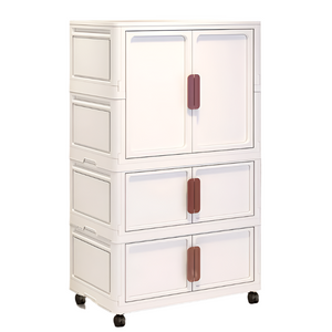 NNEOBA 60cm Foldable Plastic Storage Cabinet with 2 Small Compartments