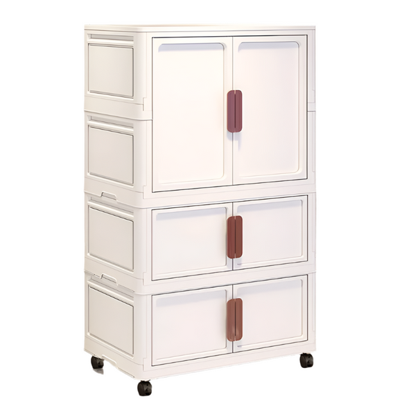 NNEOBA 60cm Foldable Plastic Storage Cabinet with 2 Small Compartments