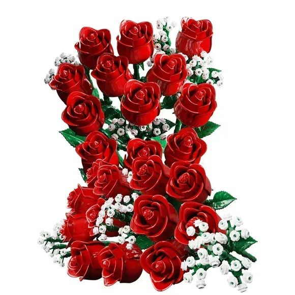 NNEOBA Romantic Rose Flower Building Blocks