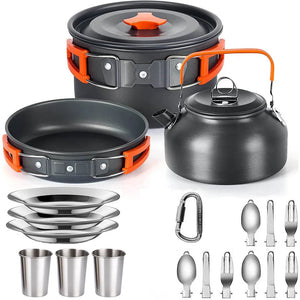 NNEOBA Camping Cookware Set Non-Stick Pots for 2-3 People