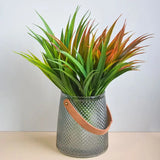 Artificial Spring Grass Plant Set Silk & Plastic Decor Stems
