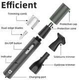 NNEOBA 3-in-1 Electric Nose Ear Hair Trimmer Painless Rechargeable Clipper Black