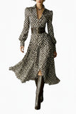 Women's Geometric Shirt Midi Dress