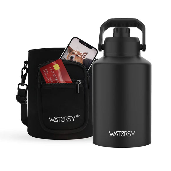NNEOBA 2.57L Thermos Bottle with Bag Black
