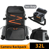 NNEOBA 2-in-1 Camera Backpack And Sling Waist Bag Grey