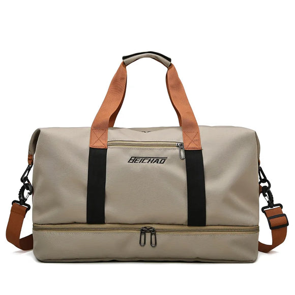 NNEOBA Nylon Travel Gym Duffel Bag Khaki