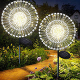 Solar Lights for Outdoor Garden 60/200/420LED Dandelion Lighting Stake Solar Firework Light for Christmas Halloween Lawn Decor