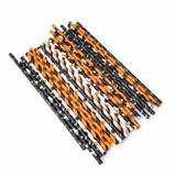 100-Piece Halloween Disposable Paper Straws – Party Decorations