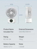 NNEOBA Portable Wall-Hanging Rechargeable Fan