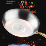 NNEOBA 316 Stainless Steel Nonstick Frying Pan 7-Ply Wok Pan Silver