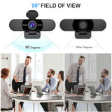 NNEOBA 1080P HD USB Webcam Dual Noise-Canceling Mics Black